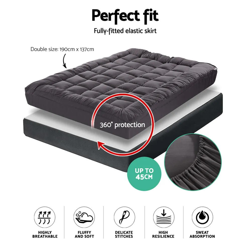 1000GSM Bamboo Charcoal Mattress Topper Double Giselle Bedding