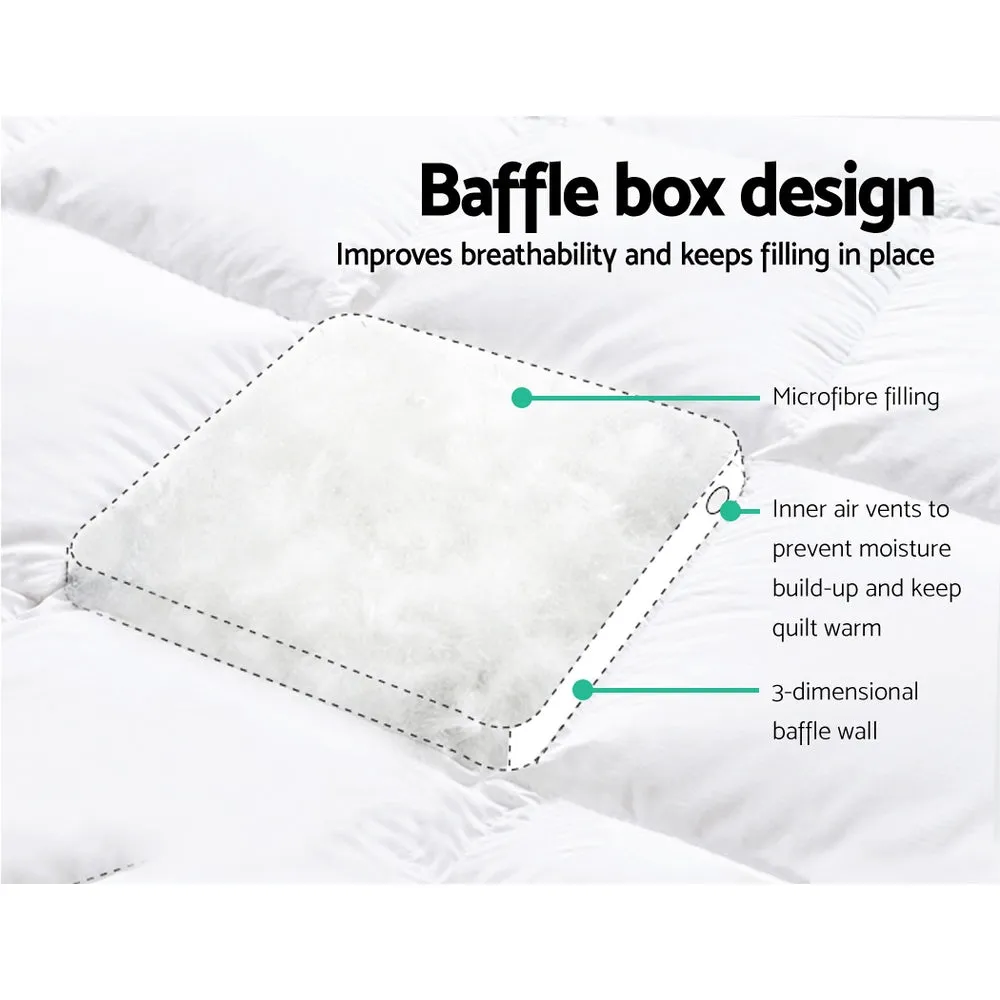 1000GSM Microfibre Queen Mattress Topper Protector - Giselle