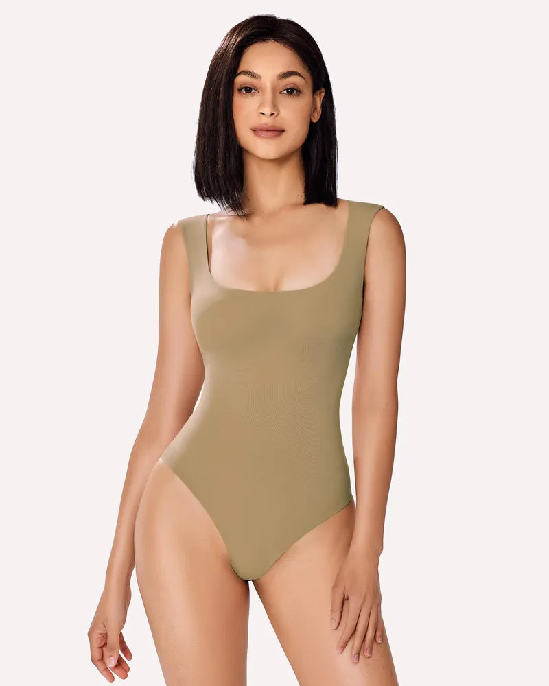 3Pack Square Neck Soft Bodysuit Shapewear