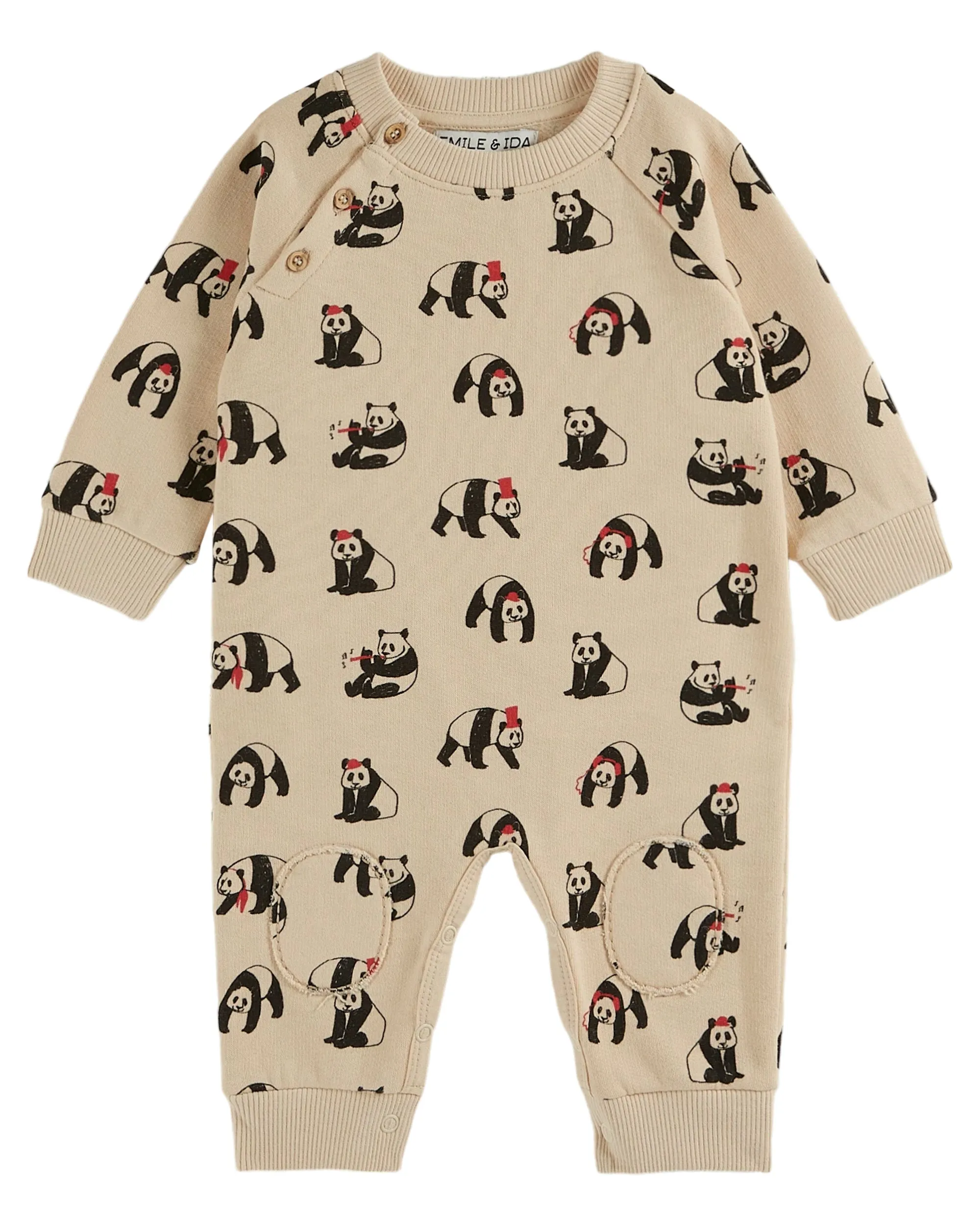 AA117A-FLEECE PANDA JUMPSUIT-BRIOCHE PANDA