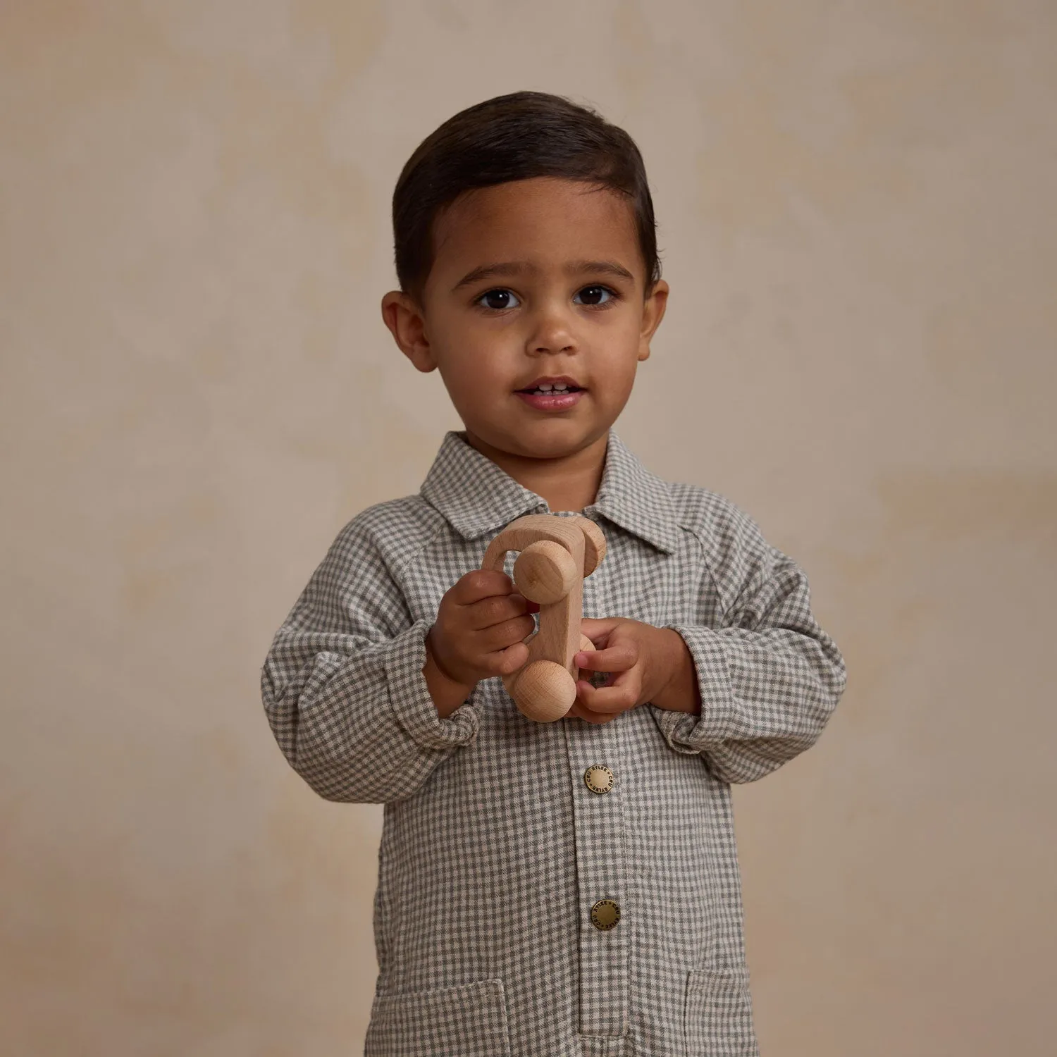 Collared Baby Jumpsuit - Forest Gingham