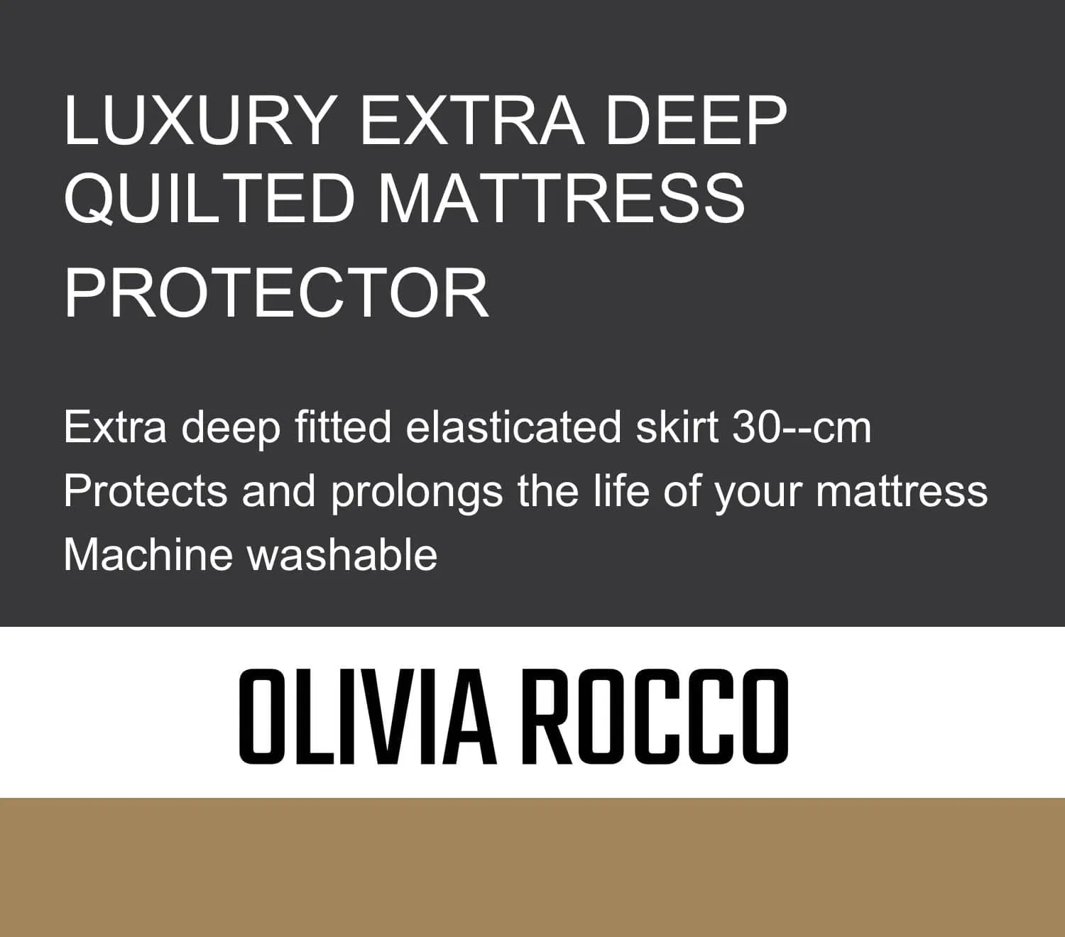 Egyptian Cotton Quilted Waterproof Mattress Protector Extra Deep Hypoallergenic Breathable All Sizes Classic White by OLIVIA ROCCO