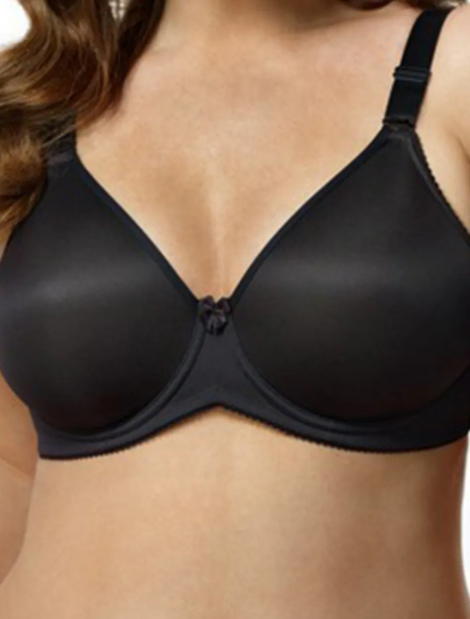 Elila Molded Spacer Underwire Microfiber Full Coverage Bra, Black | Full Cup Molded Spacer Bra | Elila Underwire Bra