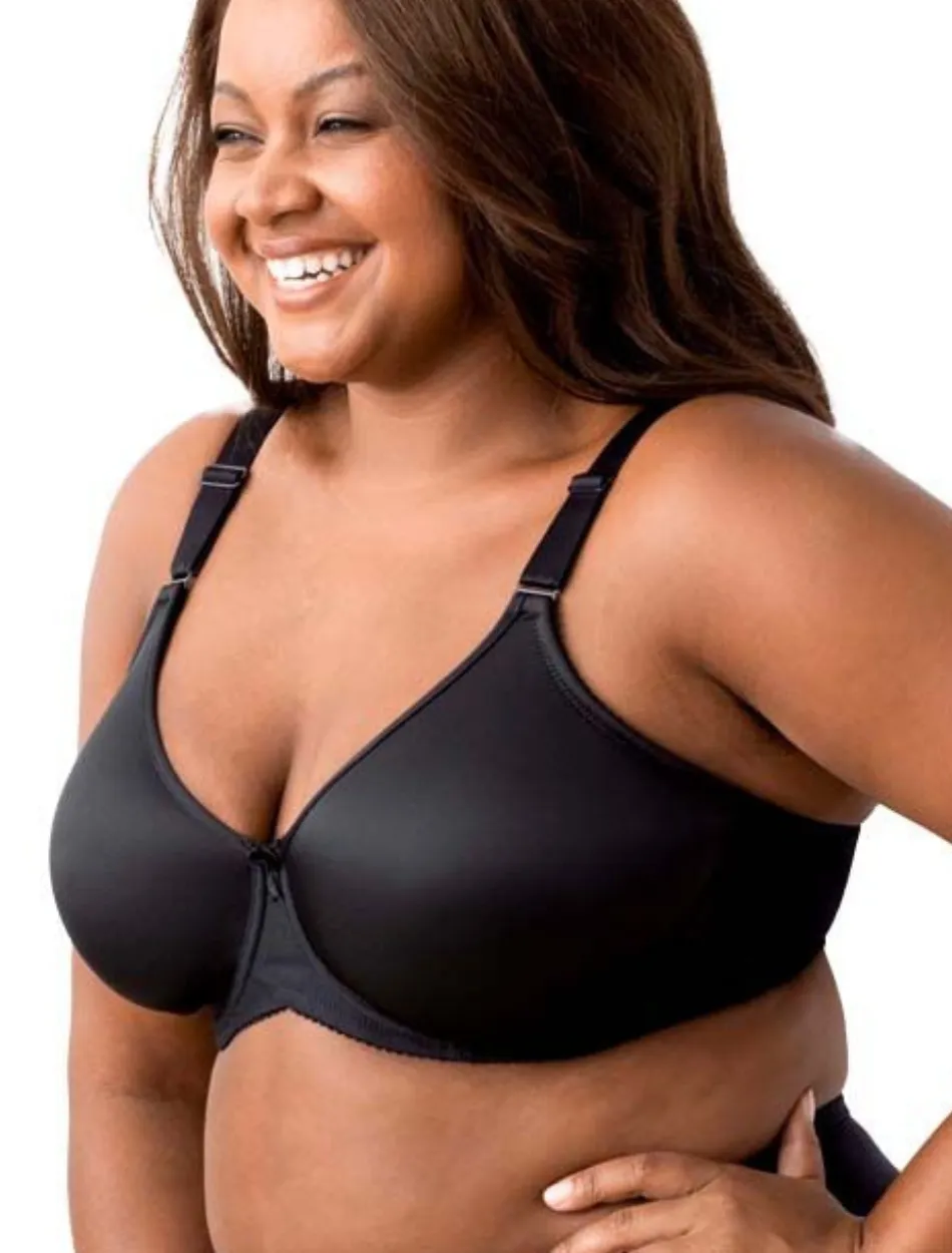 Elila Molded Spacer Underwire Microfiber Full Coverage Bra, Black | Full Cup Molded Spacer Bra | Elila Underwire Bra