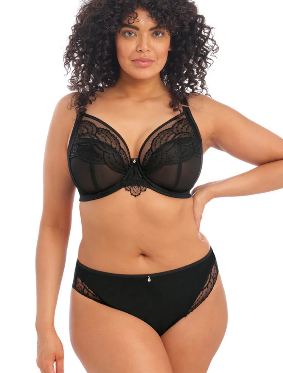 Elomi Priya Underwire Plunge Bra, Black | Black Priya Bras | Elomi Plunge Bras