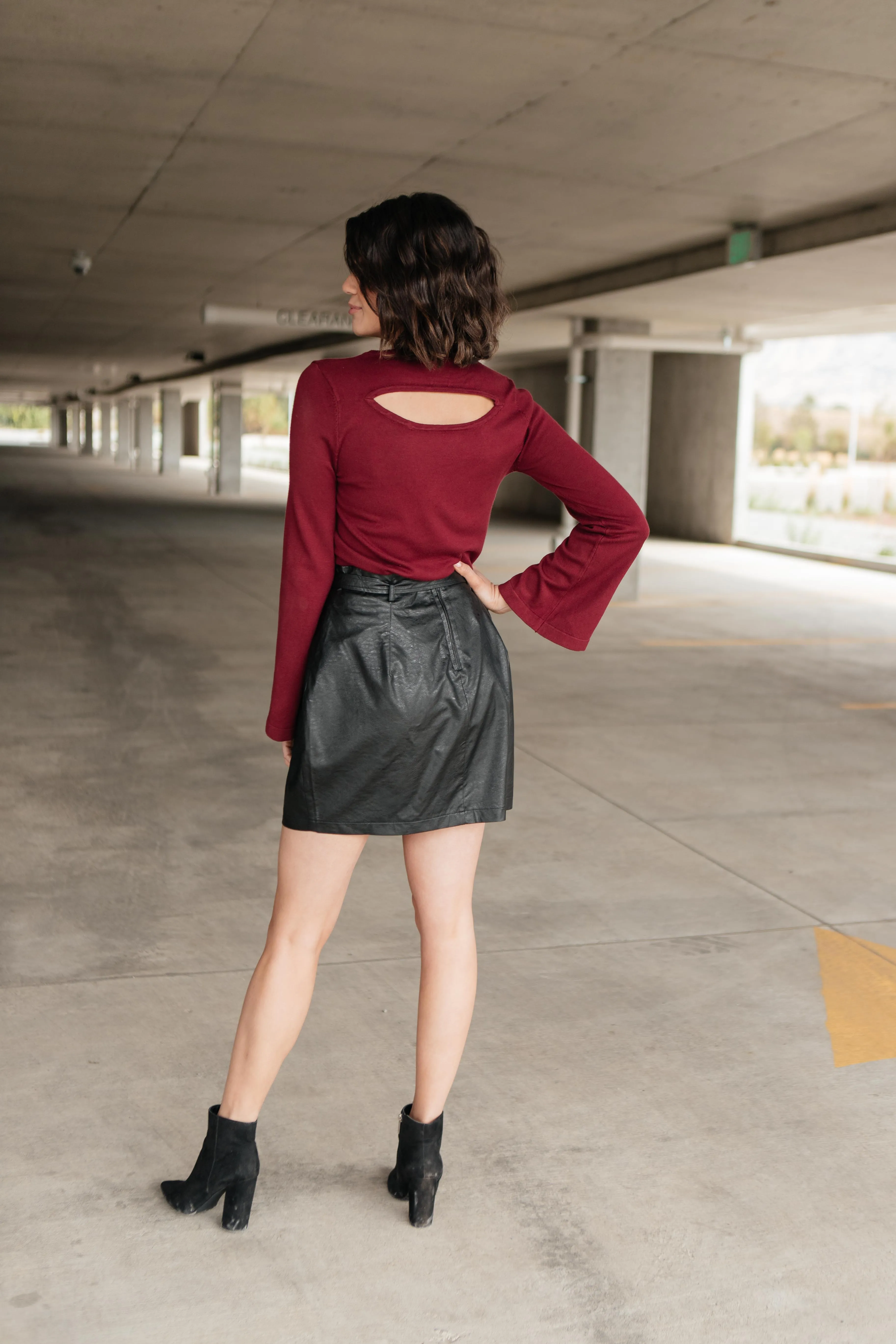 Faux But Fabulous Leather Skirt In Black