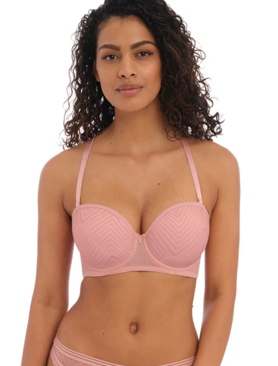 Freya Tailored Underwire Strapless Molded Bra, Ash Rose | Pink Strapless Bra by Freya