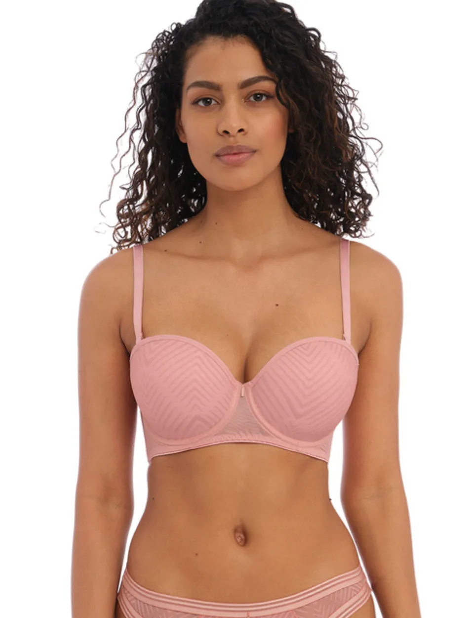 Freya Tailored Underwire Strapless Molded Bra, Ash Rose | Pink Strapless Bra by Freya