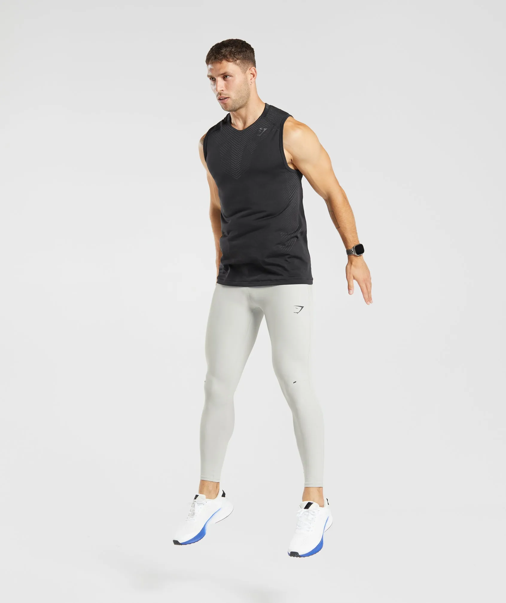 Gymshark Apex Run Tights - Light Grey