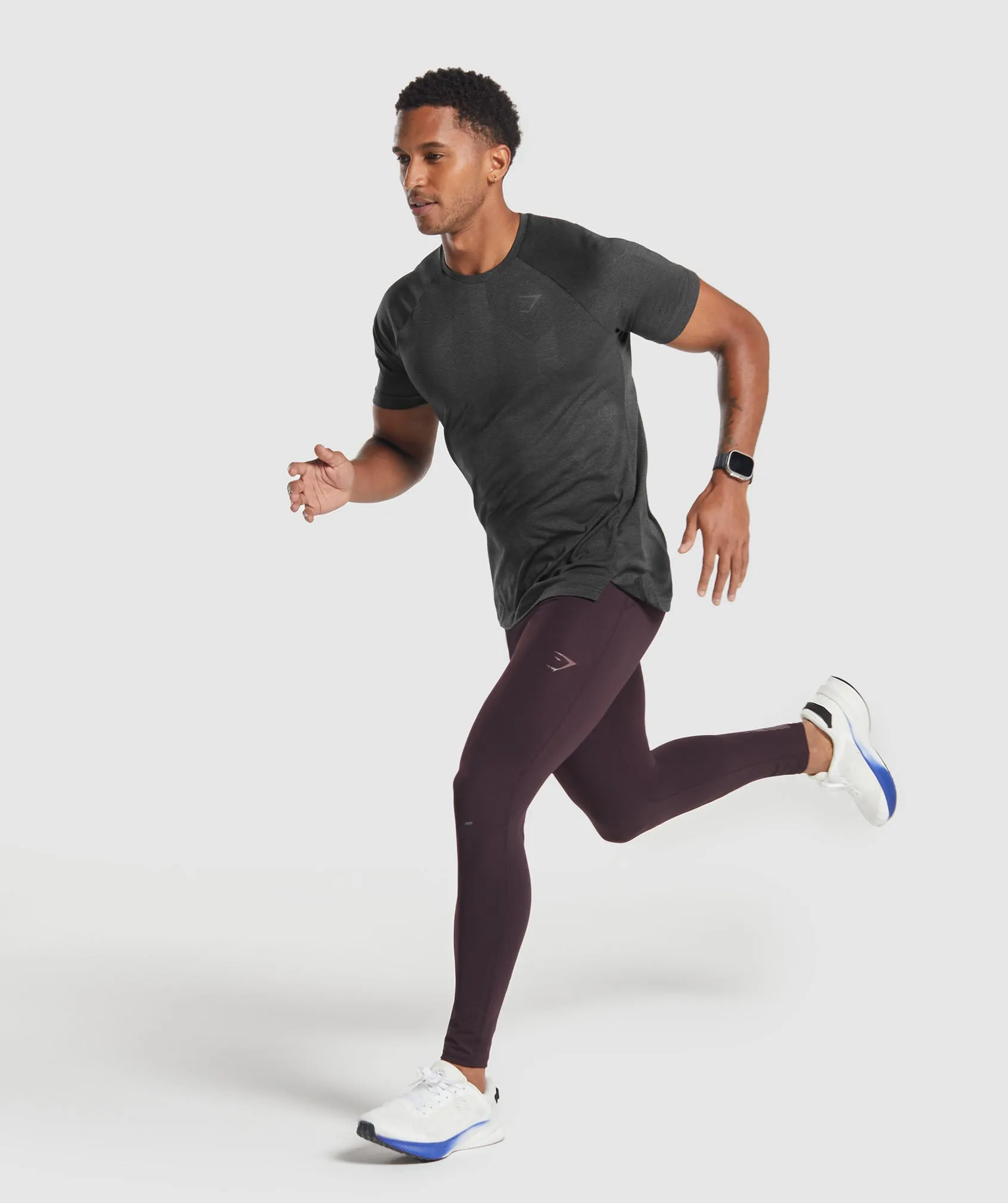 Gymshark Apex Run Tights - Plum Brown