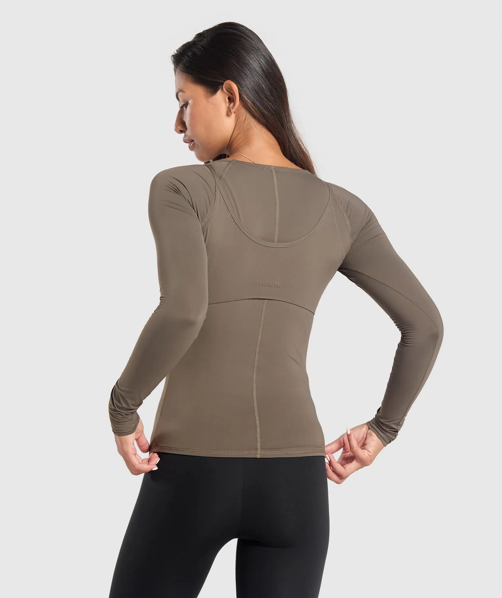 Gymshark Rest Day Buttery Soft Long Sleeve Top - Camo Brown