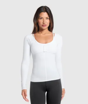 Gymshark Rest Day Buttery Soft Long Sleeve Top - White