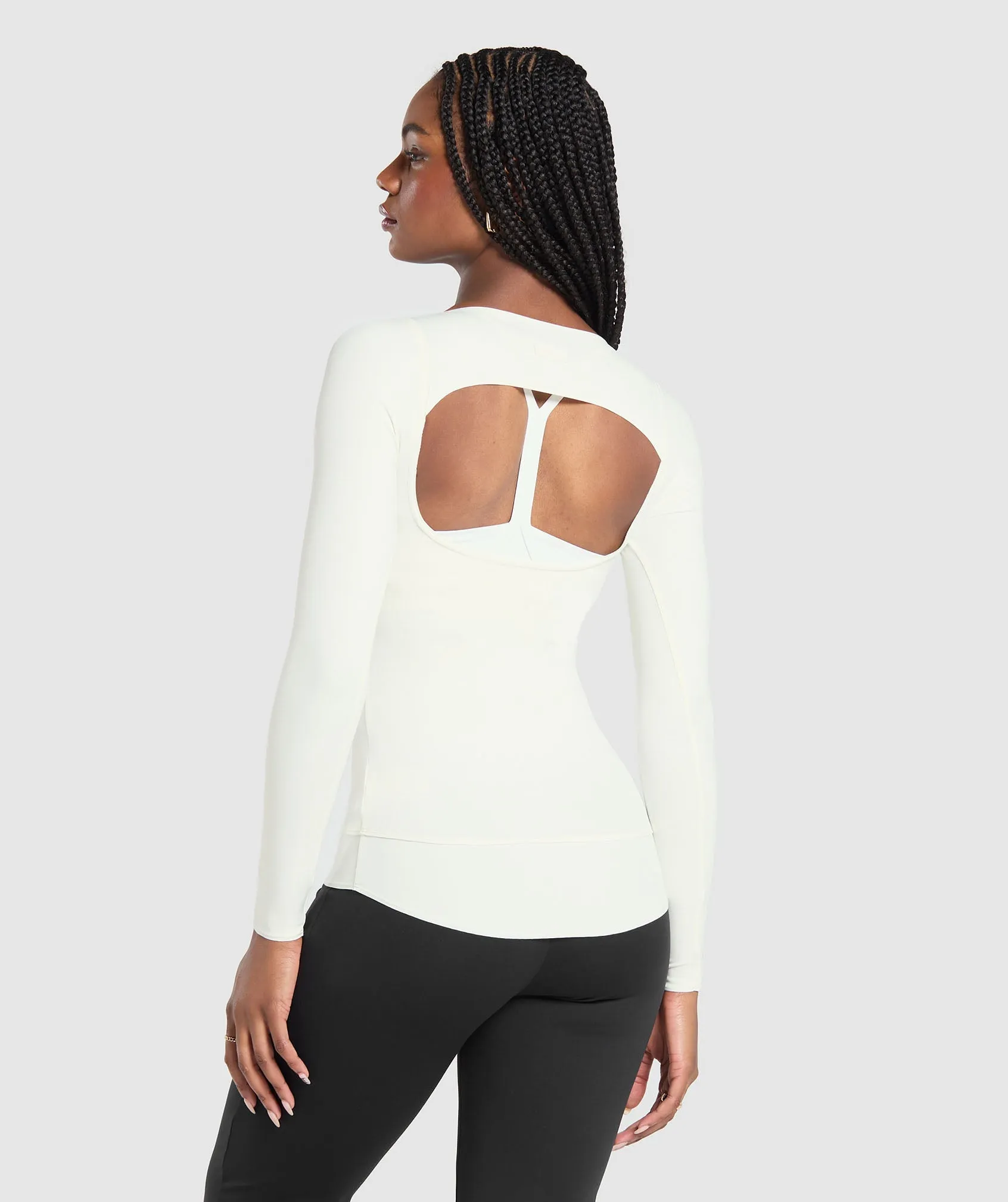 Gymshark Rest Day Luxe Long Sleeve Top - Soft White