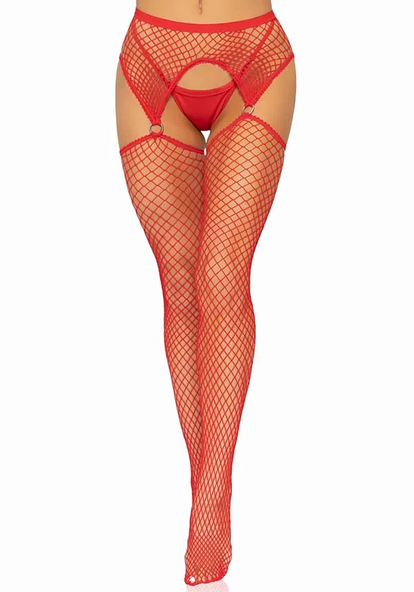 Kya Net [Red] | GARTER BELT STOCKINGS