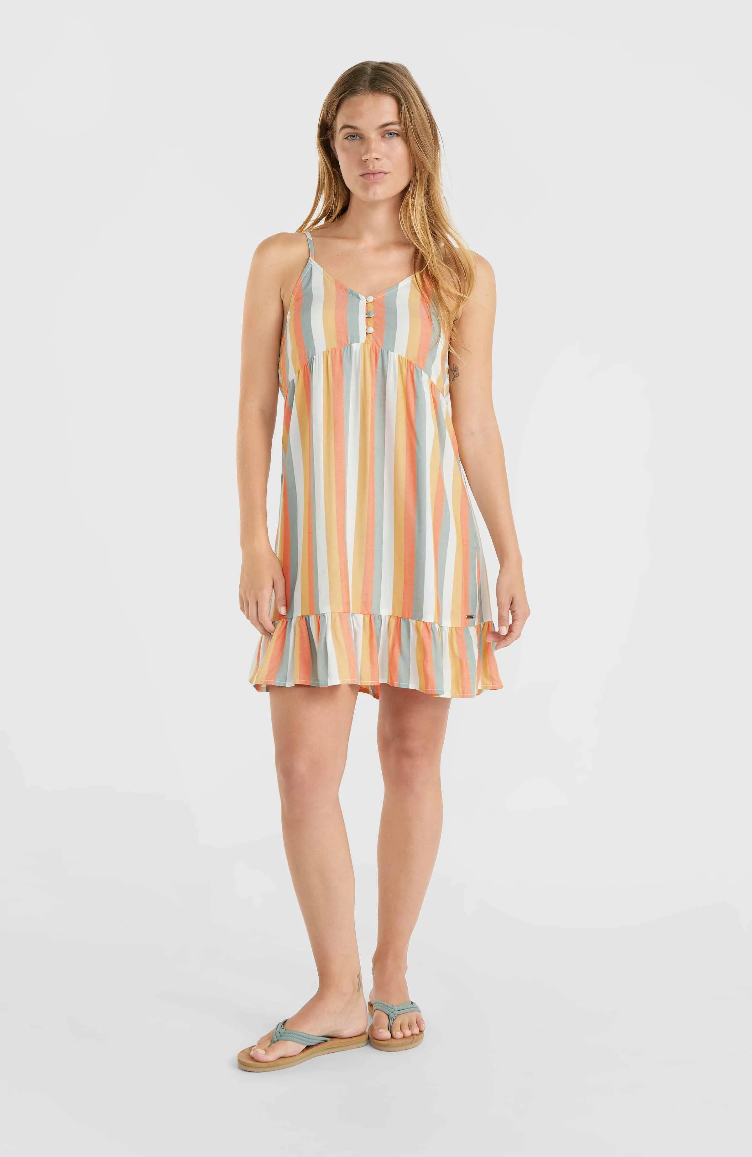 Malu Beach Dress | Orange Multistripe