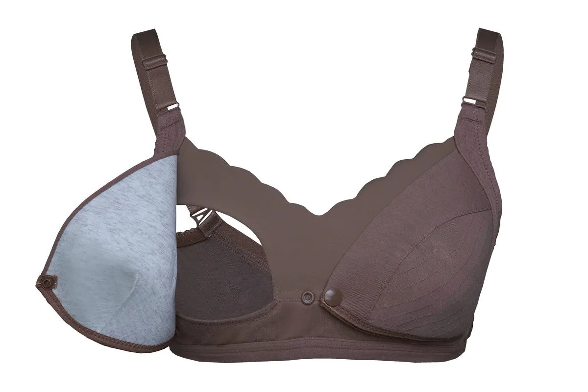 Okus - Comfy Cotton Seamless Nursing Bra Coffee