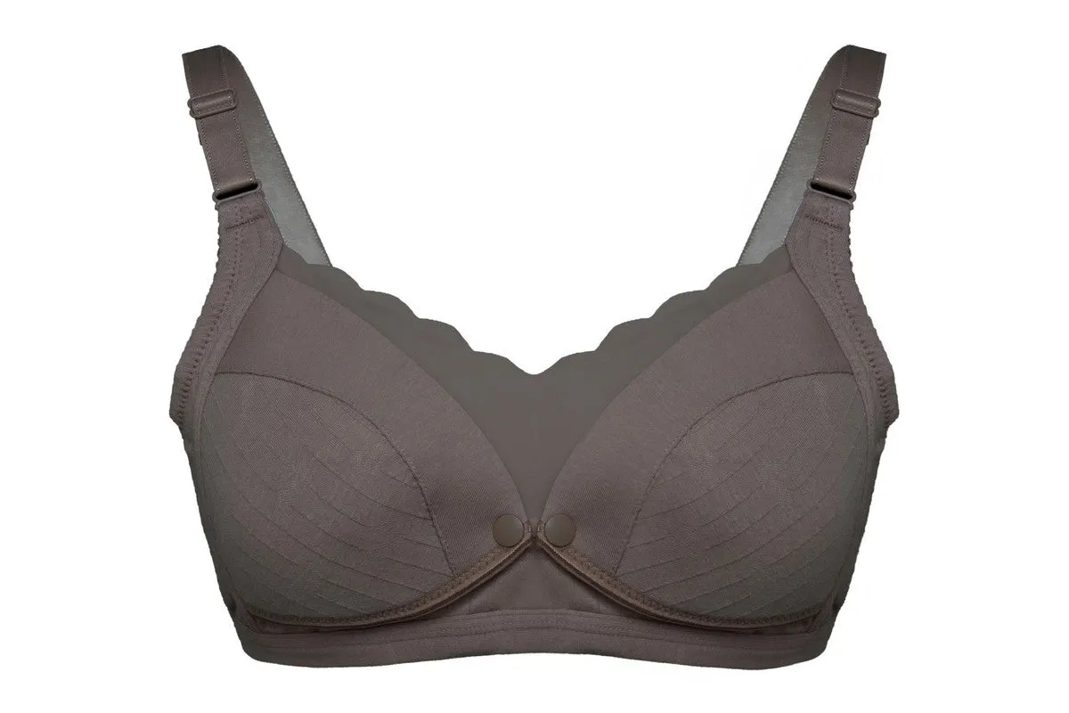 Okus - Comfy Cotton Seamless Nursing Bra Coffee