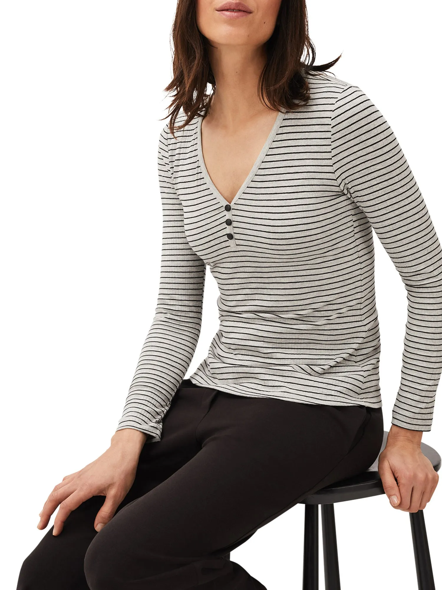 Siona Stripe Ribbed Jersey Top