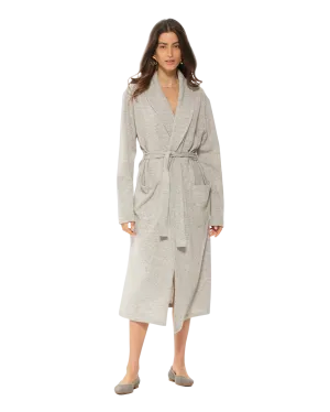 Women's Pure Cashmere Knit Robe, Light Grey Color